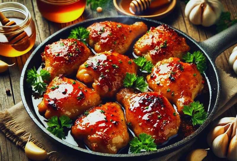 Honey Garlic Glazed Chicken Thighs